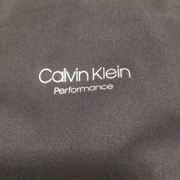 Leggings. CALVIN KLEIN PERFORMANCE. Size: LG. Color: Black w/White Logo. - Picture 2 of 11